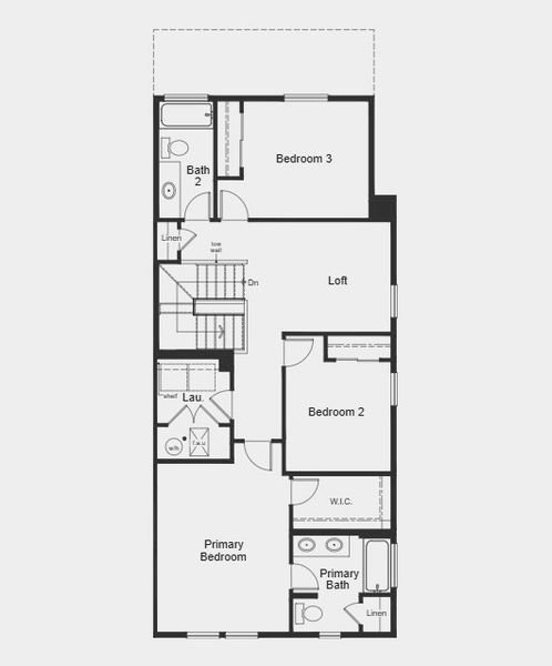 2D floor plan layout for the Plan 1755 Modeled by KB Home in Sky Ranch Villas, Watkins, CO (Image 19).