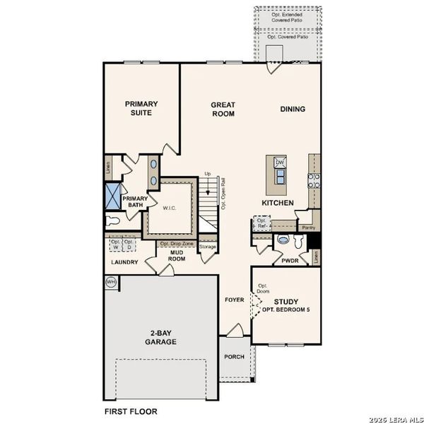 2D floor plan layout of this home in Cinco Lakes, San Antonio, TX (Image 3).