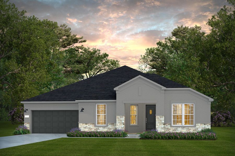 Representative exterior photo of a completed home built from the Reverence by Del Webb in Del Webb Fulshear, Fulshear, TX (Image 25). Representative exterior photo of a completed home built from the Reverence by Del Webb in Del Webb Fulshear, Fulshear, TX (Image 25).