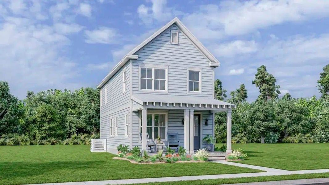 Representative exterior photo of a completed home built from the The Jackson by New Leaf Builders in Riverlights, Wilmington, NC (Image 1). Representative exterior photo of a completed home built from the The Jackson by New Leaf Builders in Riverlights, Wilmington, NC (Image 1).
