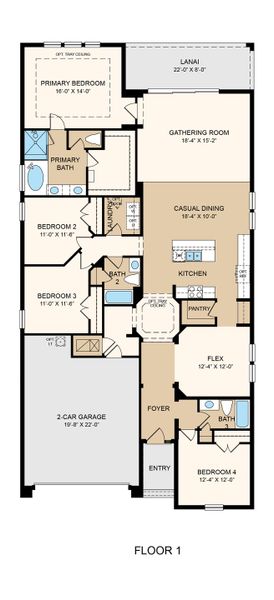 2D floor plan layout of this home in Veranda Oaks, Port St. Lucie, FL (Image 2). 2D floor plan layout of this home in Veranda Oaks, Port St. Lucie, FL (Image 2).