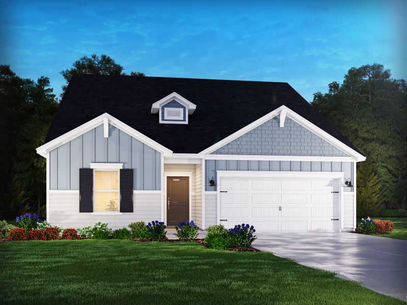 Representative exterior photo of a completed home built from the Northbrook by Meritage Homes in Creekside Point, Little River, SC (Image 6). Representative exterior photo of a completed home built from the Northbrook by Meritage Homes in Creekside Point, Little River, SC (Image 6).