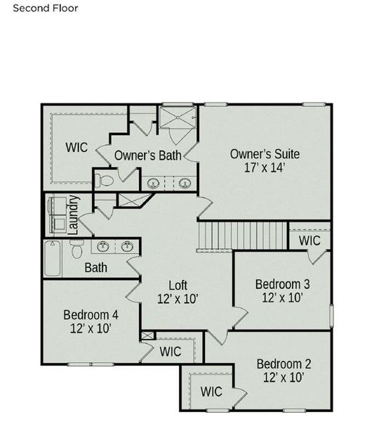 2D floor plan layout of this home in Laurel Ridge, Rock Spring, GA (Image 3).