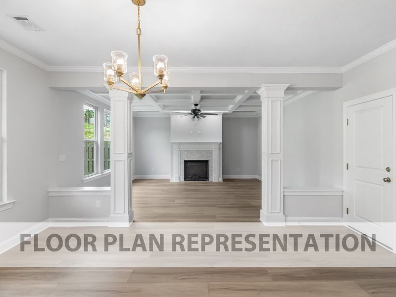 Kitchen to Family Room View | Parkwood Plan by Ivey Homes