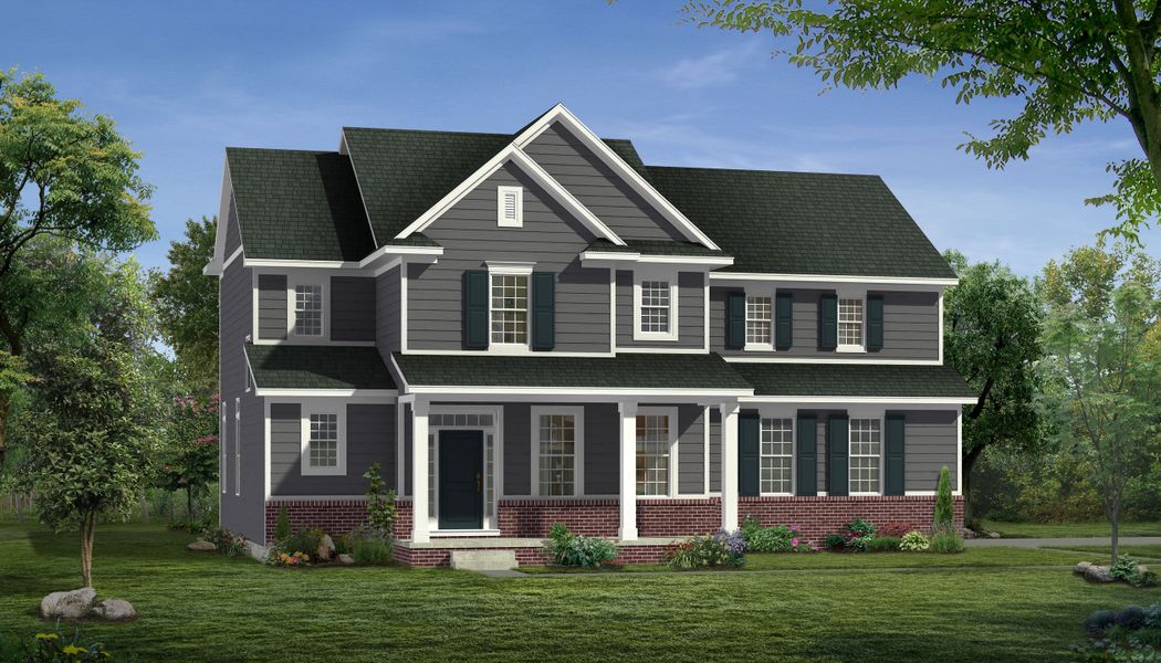 Representative exterior photo of a completed home built from the The Georgetown II Side Entry by Norfolk Homes in Fosdick Glen of Saline, Saline, MI (Image 27).