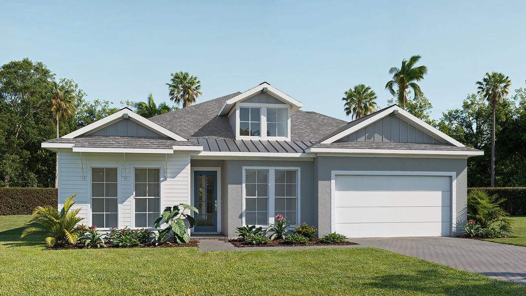 Representative exterior photo of a completed home built from the 2957F by Perry Homes in Glynlea Country Club 60', Port St. Lucie, FL (Image 2).