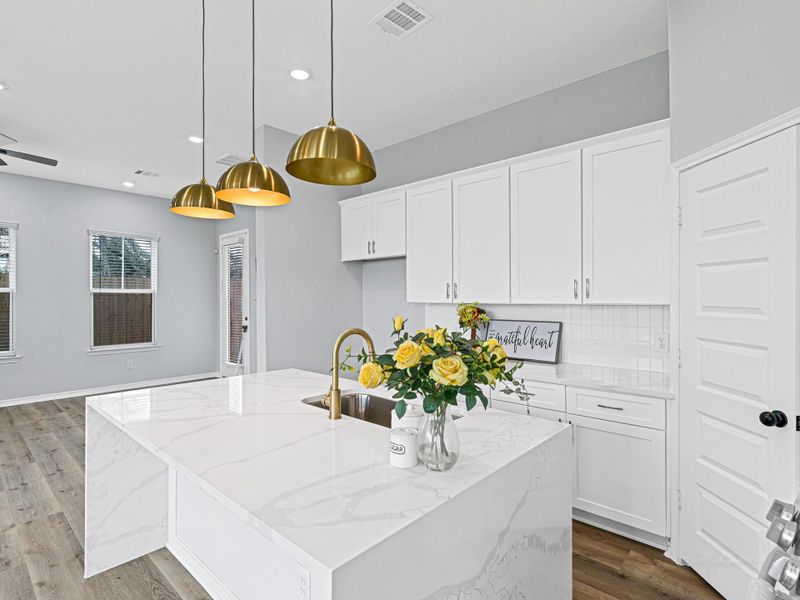 The Midas touch throughout the home with these elegant gold finishes.