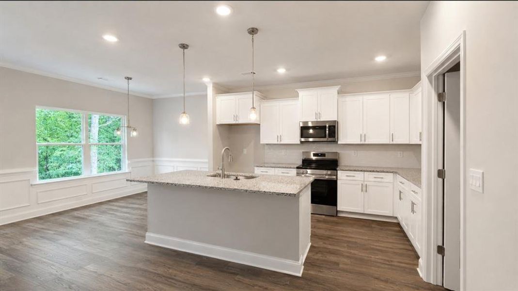 Furnished interior view inside a new home in Habersham Meadows, Demorest (Image 6). Furnished interior view inside a new home in Habersham Meadows, Demorest (Image 6).