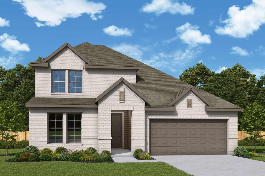 Representative exterior photo of a completed home built from the The Linnea by David Weekley Homes in Meyer Ranch – Select Reserve Series, Canyon Lake, TX (Image 2). Representative exterior photo of a completed home built from the The Linnea by David Weekley Homes in Meyer Ranch – Select Reserve Series, Canyon Lake, TX (Image 2).