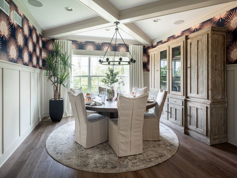Representative furnished interior of a home built from the Covington by Keystone Custom Homes in McLean South Shore, Belmont (Image 11).