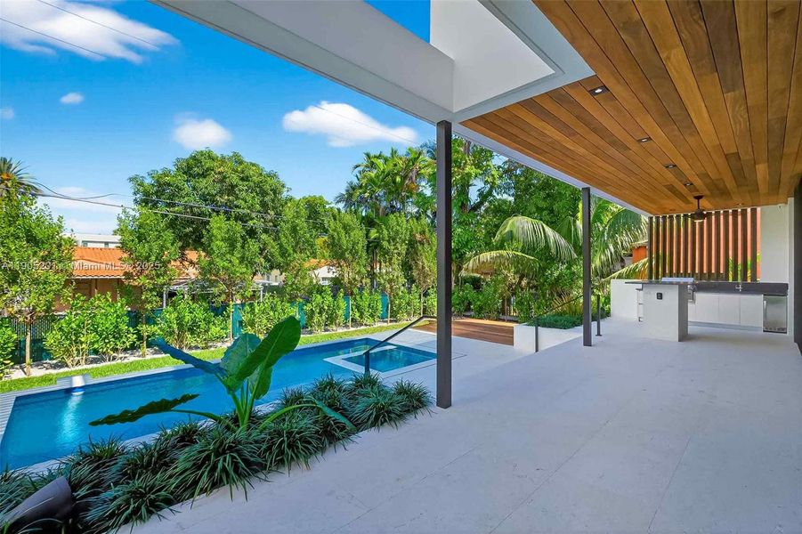 Exterior details and patio area of a home in , Miami Beach (Image 24). Exterior details and patio area of a home in , Miami Beach (Image 24).