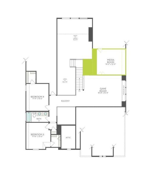2D floor plan layout of this home in Sienna, Missouri City, TX (Image 3).