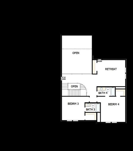 2D floor plan layout of this home in Northshore at Lakewood Village - Estate Series, Lakewood Village, TX (Image 2). 2D floor plan layout of this home in Northshore at Lakewood Village - Estate Series, Lakewood Village, TX (Image 2).