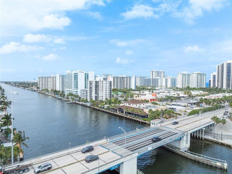 Artist's rendering aerial view from unit