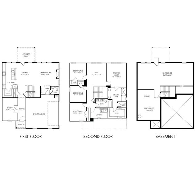 2D floor plan layout of this home in River Pointe, Monroe, GA (Image 3).