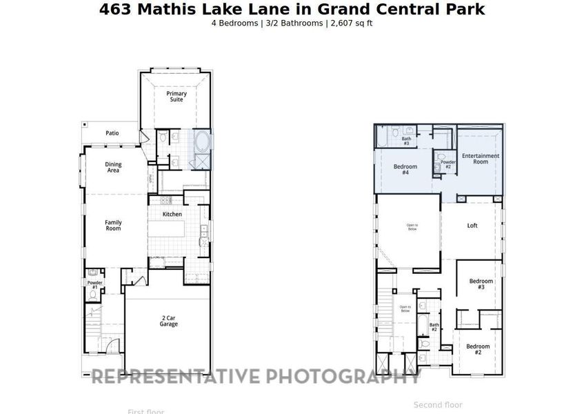2D floor plan layout of this home in Grand Central Park: 40ft. lots, Conroe, TX (Image 3). 2D floor plan layout of this home in Grand Central Park: 40ft. lots, Conroe, TX (Image 3).