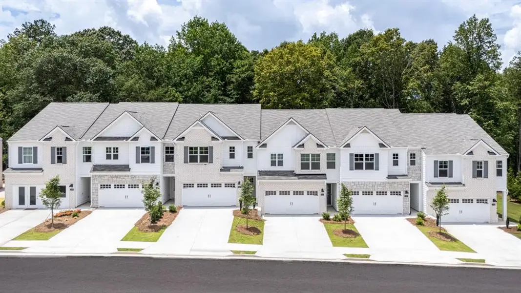 Front exterior of a new home in Harvest Park, Decatur, GA, highlighting curb appeal (Image 2). Front exterior of a new home in Harvest Park, Decatur, GA, highlighting curb appeal (Image 2).
