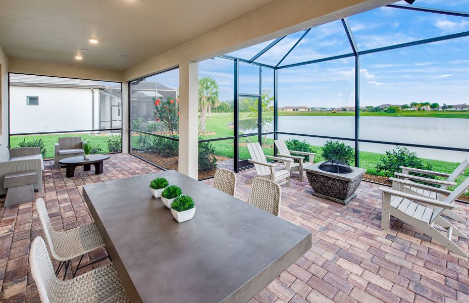 Exterior details and patio area of a home in Del Webb Sunbridge, St. Cloud (Image 26). Exterior details and patio area of a home in Del Webb Sunbridge, St. Cloud (Image 26).