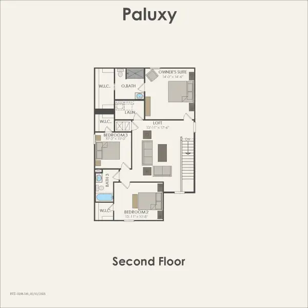 2D floor plan layout for the Paluxy by Centex in Cottonwood Creek, Howe, TX (Image 4).