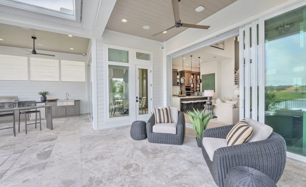 Exterior details and patio area of a home in EverRange, Jacksonville (Image 22).
