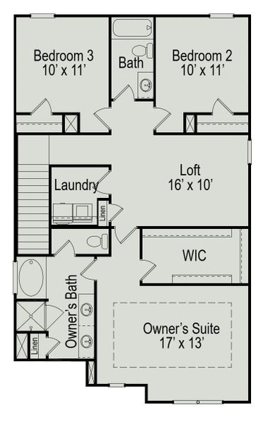 2D floor plan layout of this home in Enclave at Willis, Willis, TX (Image 4).