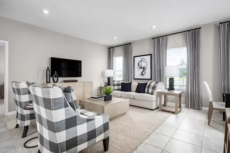 Representative furnished interior of a home built from the Adeline by Ryan Homes in Seminole Palms, Palm Coast (Image 8).