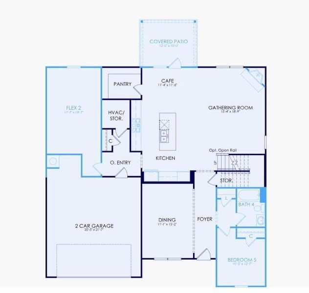 2D floor plan layout of this home in Hamilton Place, Cartersville, GA (Image 3).