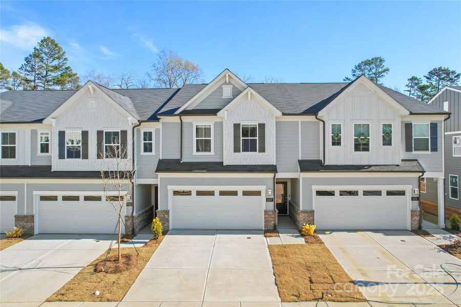 Front exterior of a new home in Galloway Towns, Charlotte, NC, highlighting curb appeal (Image 22). Front exterior of a new home in Galloway Towns, Charlotte, NC, highlighting curb appeal (Image 22).
