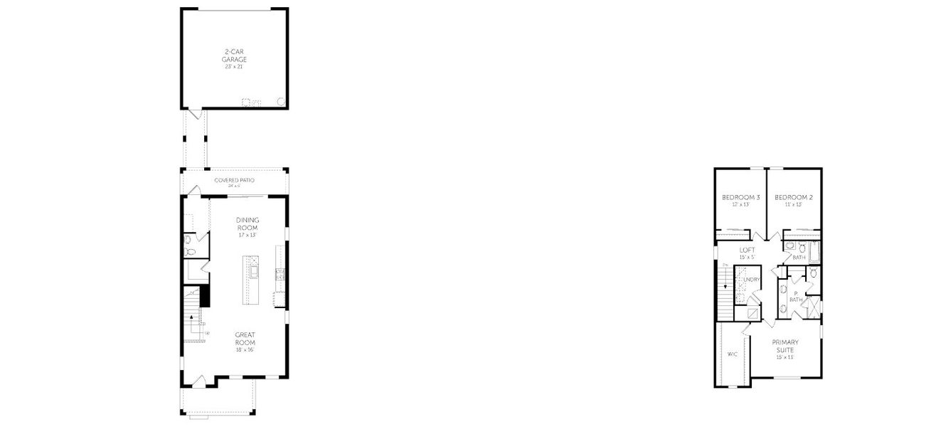 2D floor plan layout of this home in Serenade at Ovation, Winter Garden, FL (Image 2).