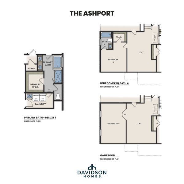 2D floor plan layout for the The Ashport H by Davidson Homes LLC in Meadow Ridge Estates, Josephine, TX (Image 4). 2D floor plan layout for the The Ashport H by Davidson Homes LLC in Meadow Ridge Estates, Josephine, TX (Image 4).