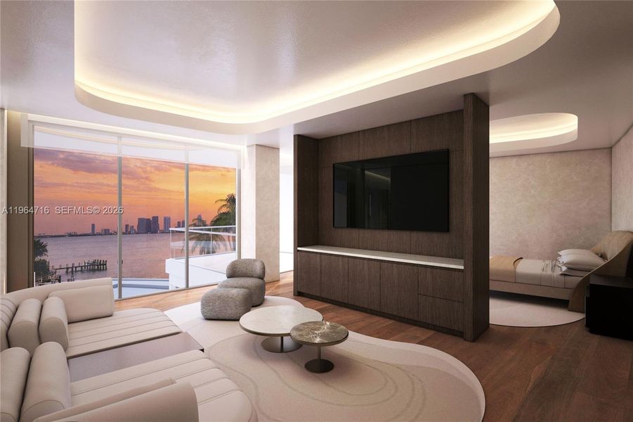 Furnished interior view inside a new home in , Miami Beach (Image 5). Furnished interior view inside a new home in , Miami Beach (Image 5).