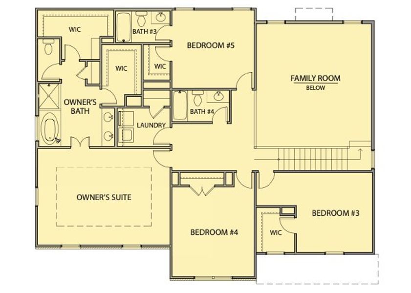 2D floor plan layout for the Reynold by Kerley Family Homes in Springside Reserve, Powder Springs, GA (Image 5).
