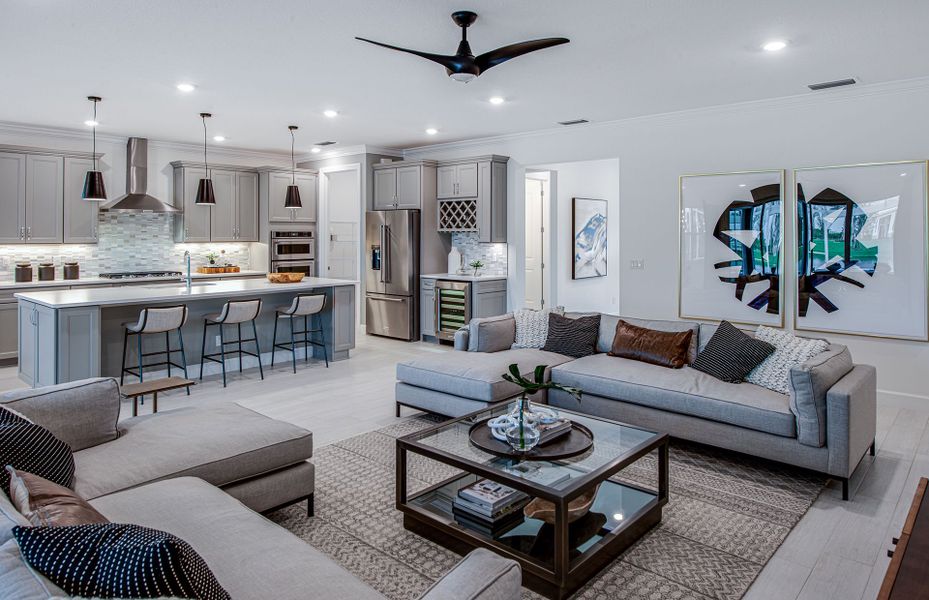Furnished interior view inside a new home in Del Webb Tradition, Port St. Lucie (Image 2). Furnished interior view inside a new home in Del Webb Tradition, Port St. Lucie (Image 2).