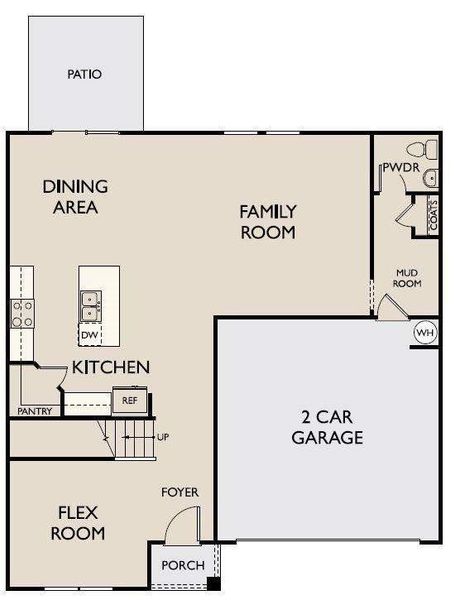 2D floor plan layout of this home in Vida Mar, League City, TX (Image 3).