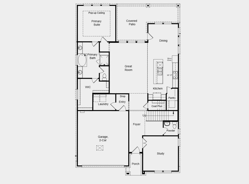 2D floor plan layout for the Balcones by Taylor Morrison in Turners Crossing, Austin, TX (Image 6).