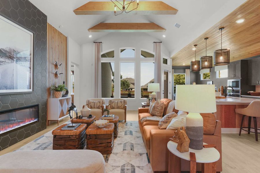 Representative furnished interior of a home built from the Branford by Chesmar Homes in Highland Village, Georgetown (Image 9).
