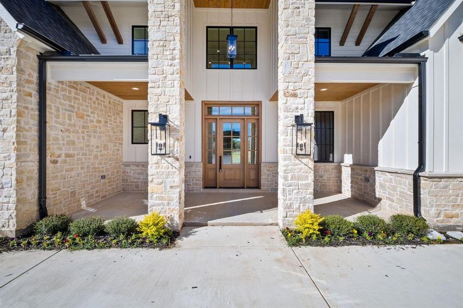 Exterior details and patio area of a home in , Argyle (Image 25).