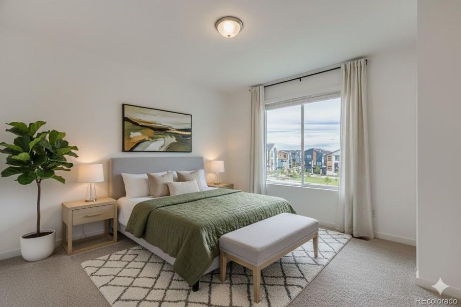 Primary Bedroom. Staged.