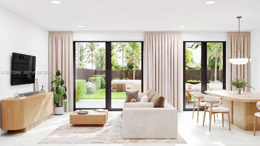Furnished interior view inside a new home in , Miami Shores (Image 9). Furnished interior view inside a new home in , Miami Shores (Image 9).
