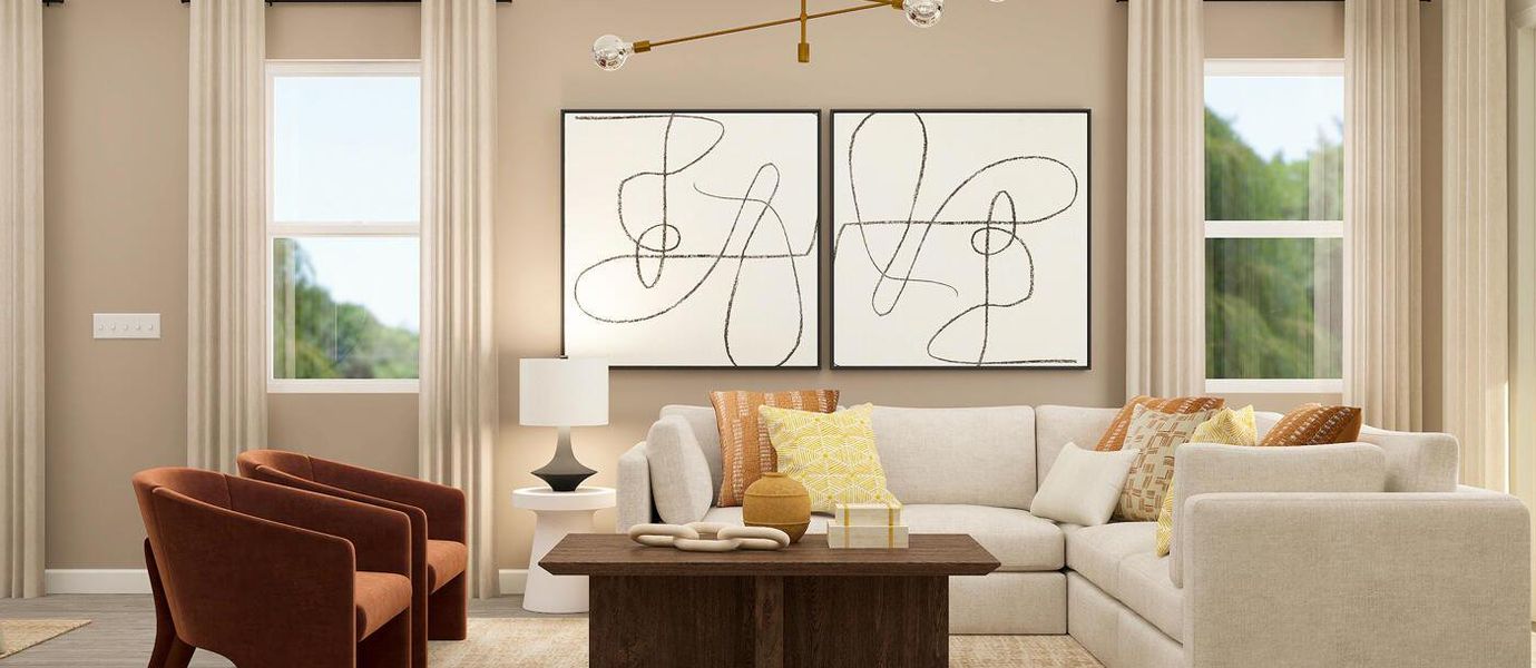 Furnished interior view inside a new home in Glynlea Country Club: The Augusta Collection, Port St. Lucie (Image 2).