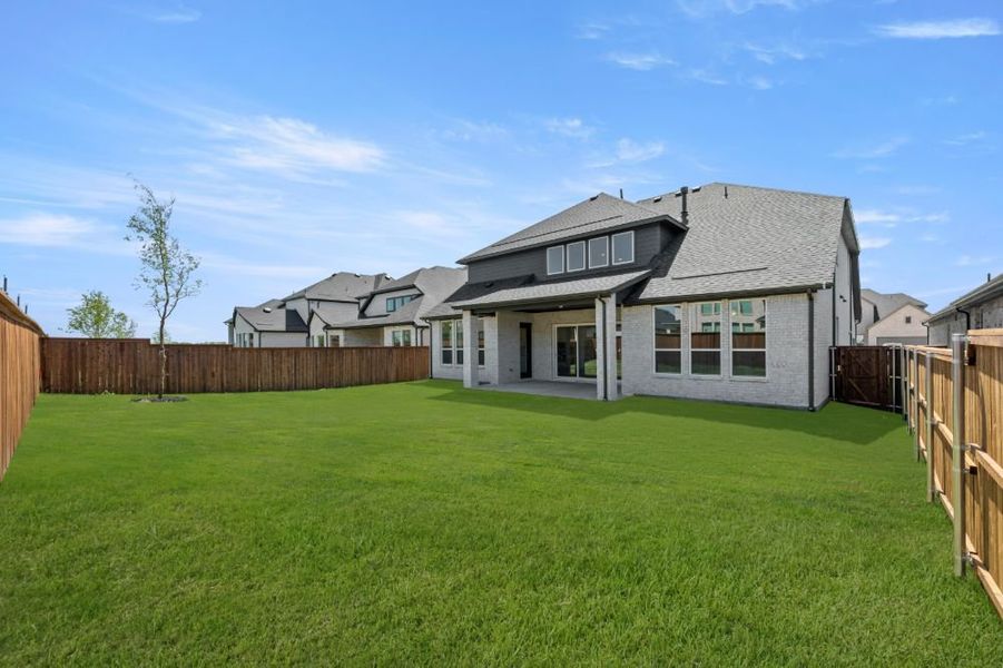 Exterior details and patio area of a home in Cambridge Crossing, Celina (Image 4). Exterior details and patio area of a home in Cambridge Crossing, Celina (Image 4).