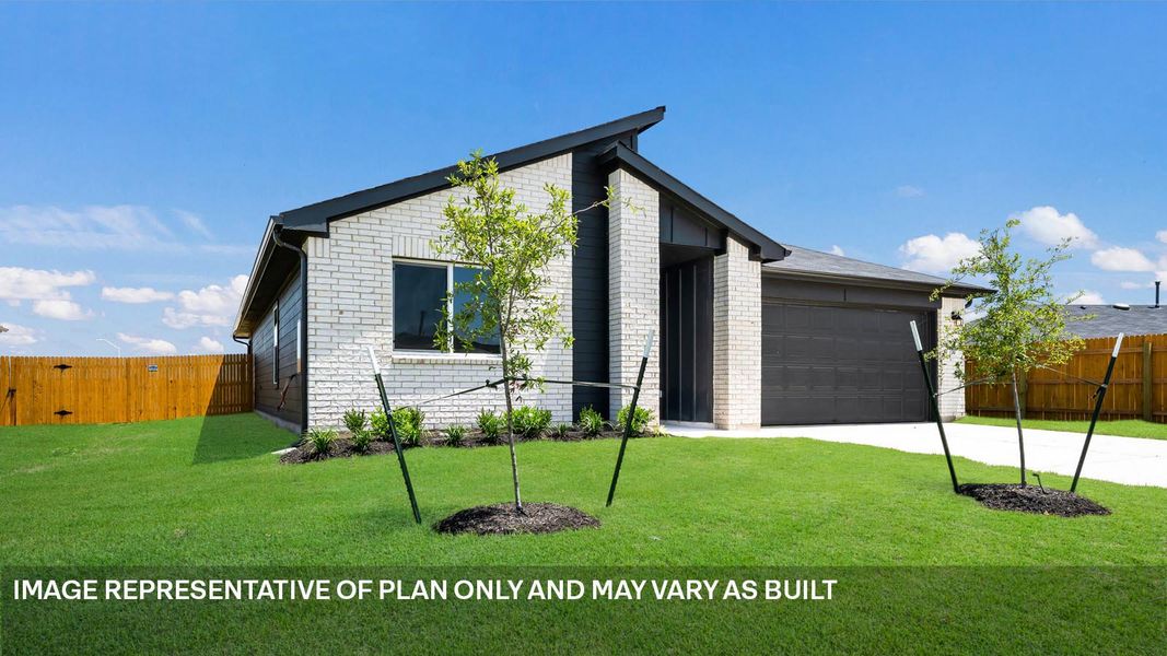 Front exterior of a new home in Trails at Wildhorse, Austin, TX, highlighting curb appeal (Image 13).