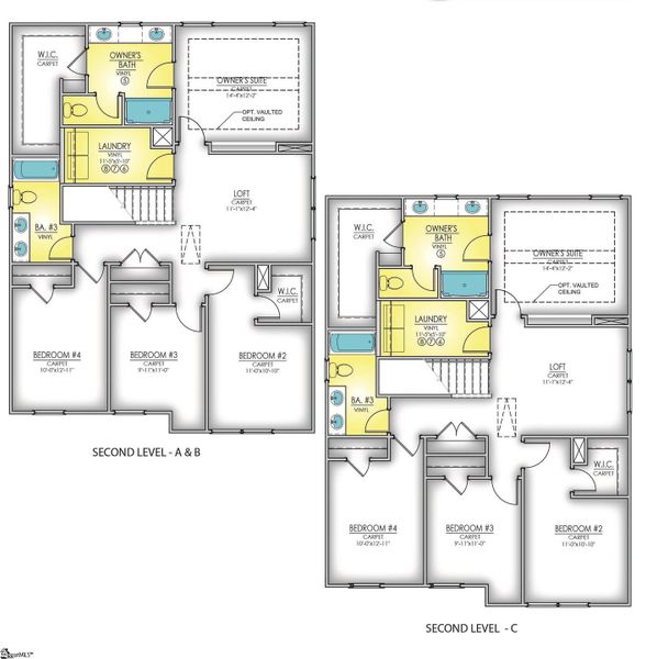 2D floor plan layout of this home in Shiloh Trail, Wellford, SC (Image 4).
