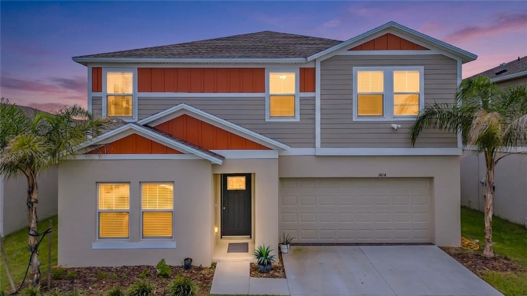Front exterior of a new home in Lawson Dunes, Haines City, FL, highlighting curb appeal (Image 29).