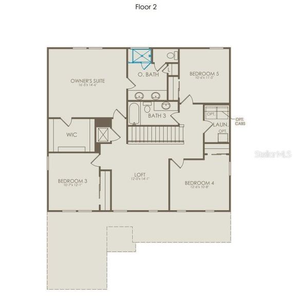2D floor plan layout of this home in Winter Grove, Winter Garden, FL (Image 3).