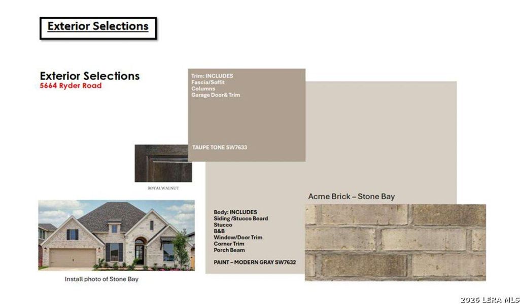 Sample of building materials used in homes in Mayfair, New Braunfels (Image 4).