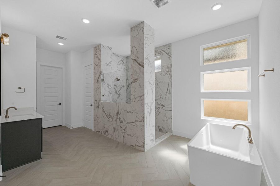 Furnished interior view inside a new home in Bridgeland, Cypress (Image 28).