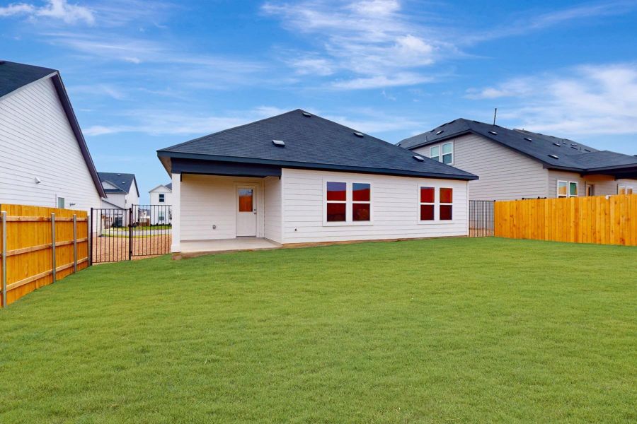 Exterior details and patio area of a home in Cascades at Onion Creek, Austin (Image 4). Exterior details and patio area of a home in Cascades at Onion Creek, Austin (Image 4).