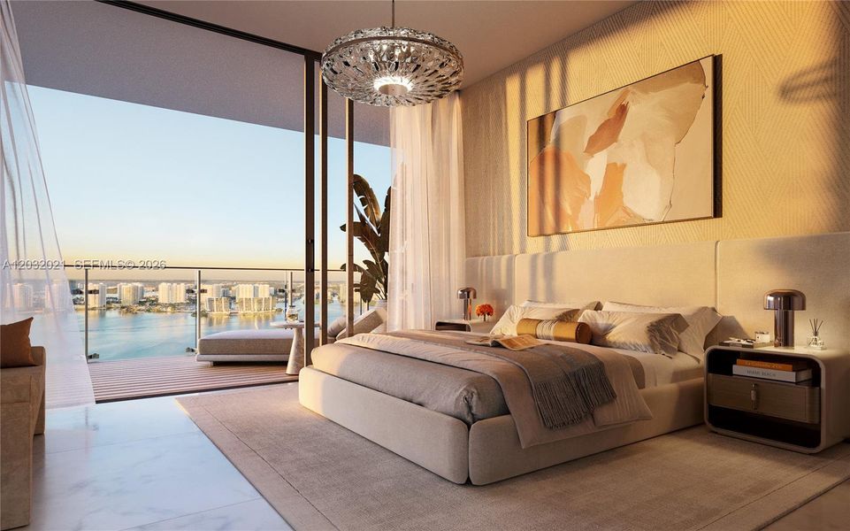 Furnished interior view inside a new home in , Sunny Isles Beach (Image 5). Furnished interior view inside a new home in , Sunny Isles Beach (Image 5).