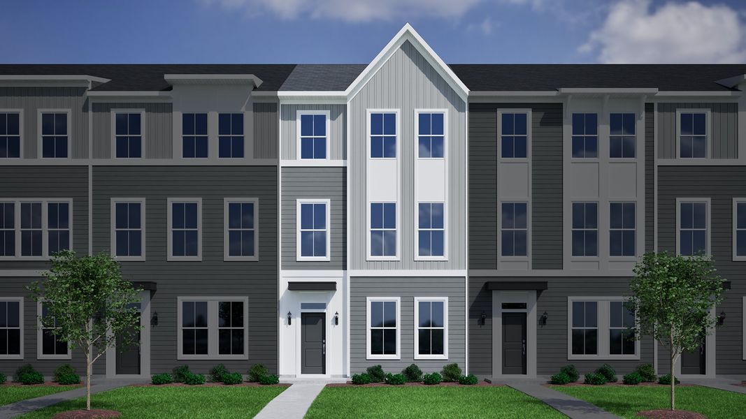 Representative exterior photo of a completed home built from the Corabell 3-Story 2-Car Garage - Vanguard Collection by Mungo Homes in Avenue One, Castle Hayne, NC (Image 11). Representative exterior photo of a completed home built from the Corabell 3-Story 2-Car Garage - Vanguard Collection by Mungo Homes in Avenue One, Castle Hayne, NC (Image 11).